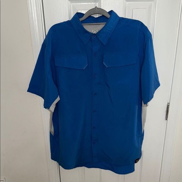 Men's Blue Short Sleeve Shirt - Picture 1 of 10
